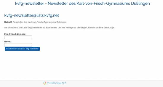 E-Mail-Adresse und Namen eintragen