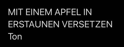 Mit einem Apfel in Erstaunen versetzen